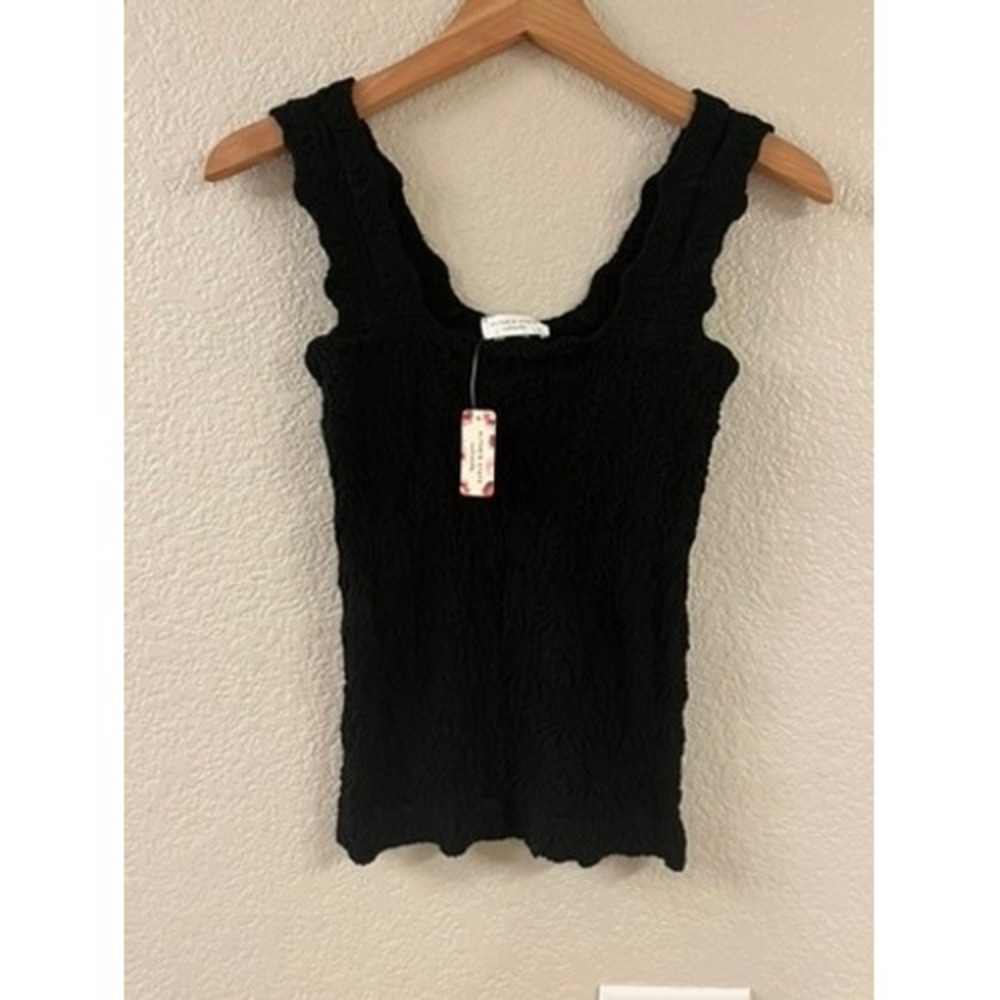 Altar'd State Intimates Black Textured Popcorn Tank Top L/XL NWT